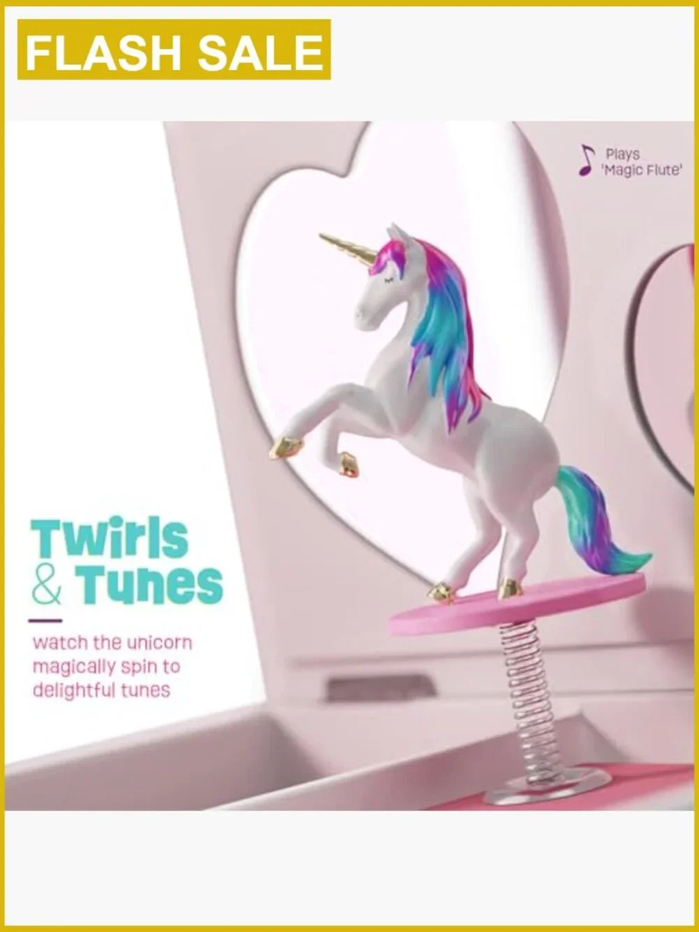 Unicorn Musical Jewelry Box for Kids - Girls Ages 3-8